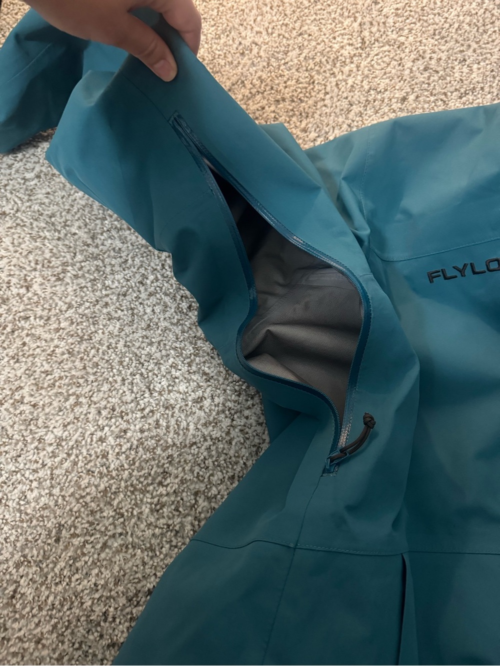 Flylow Teal/ Aqua Hooded Outdoor Shell Jacket - Picture 9 of 9